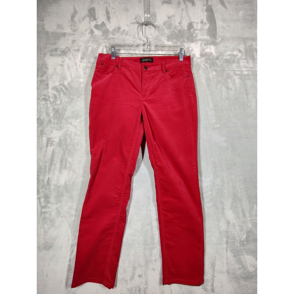 Talbots Flawless Five-Pocket Red Corduroy Straight Leg Pants Womens 6P Petites